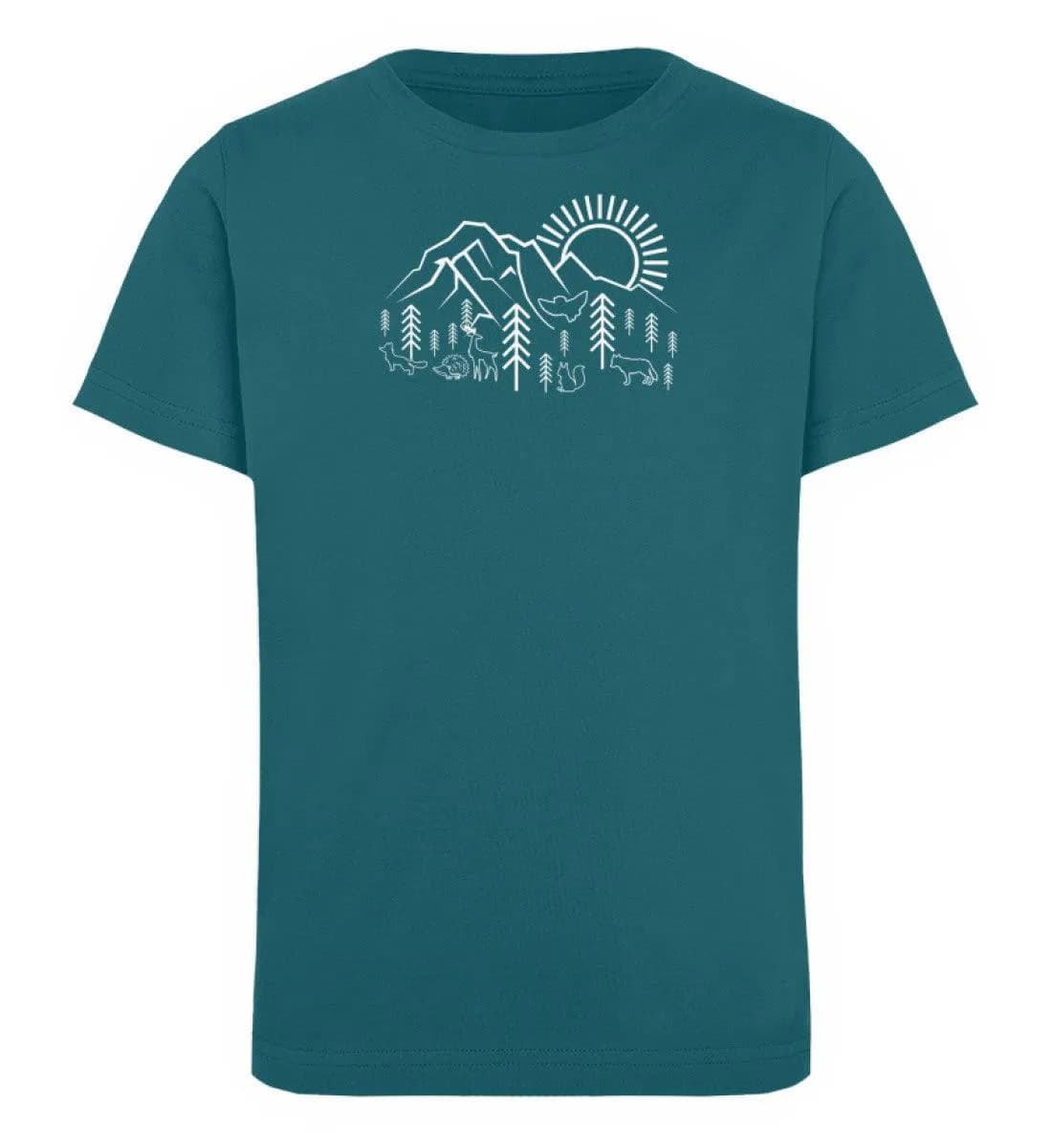 Berge Sonne Tiere - Kinder Bio T-Shirt