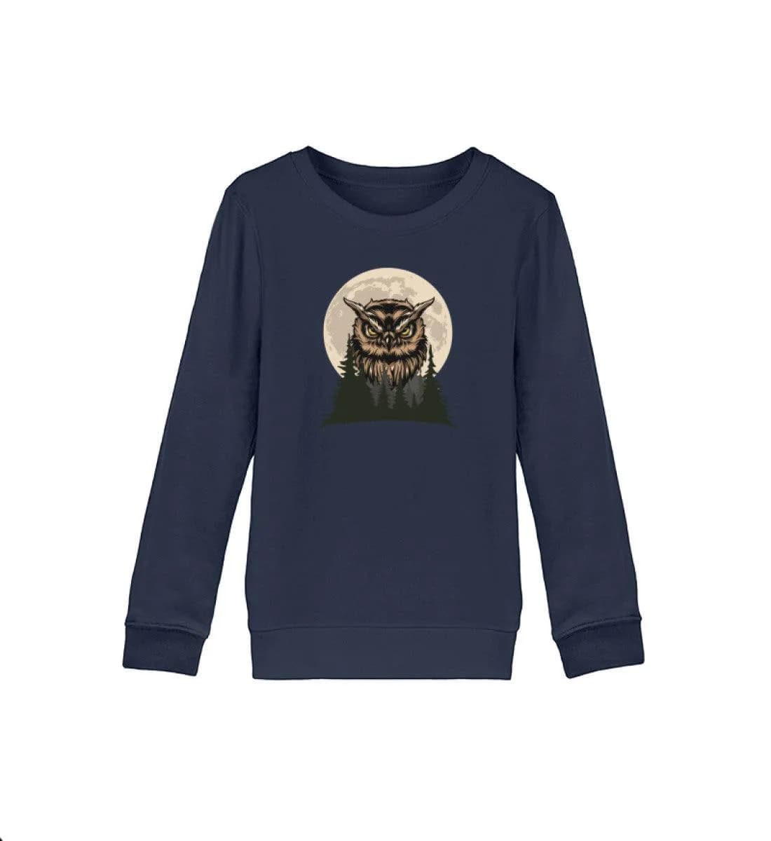 Eule Wald Mond - Kinder Bio Sweatshirt