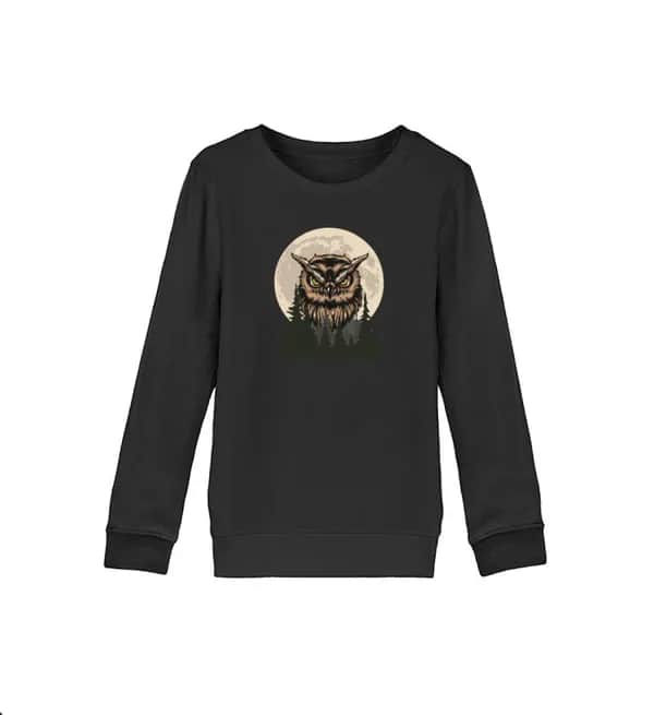 Eule Wald Mond - Kinder Bio Sweatshirt