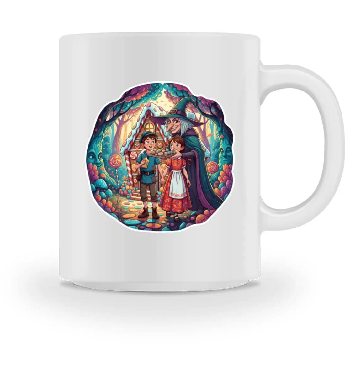 Hexe lockt Hänsel und Gretel - Tasse