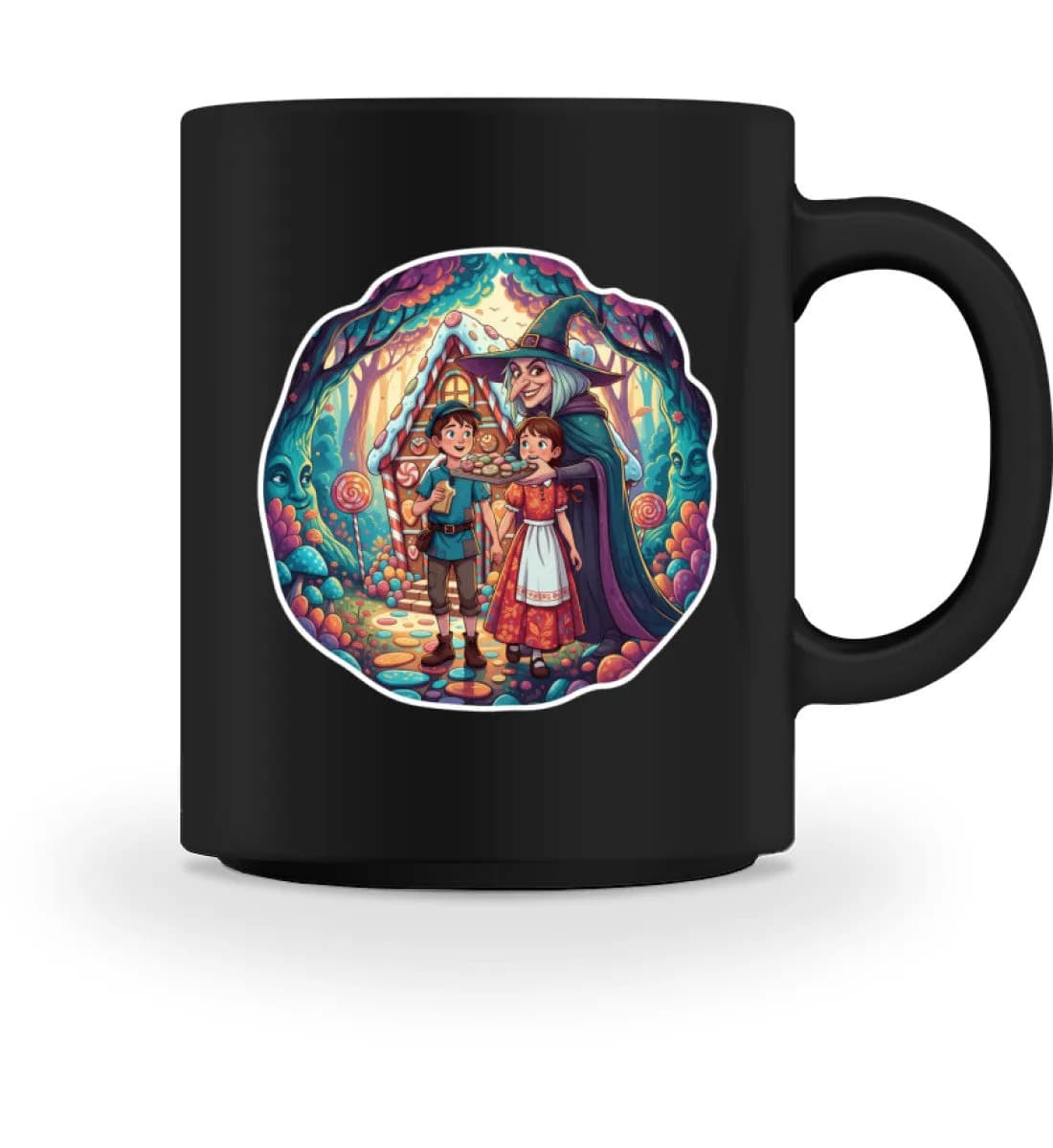 Hexe lockt Hänsel und Gretel - Tasse