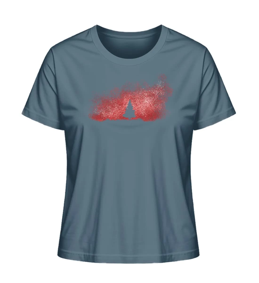 Baum im Sternenhimmel rot - Damen Premium Bio Shirt