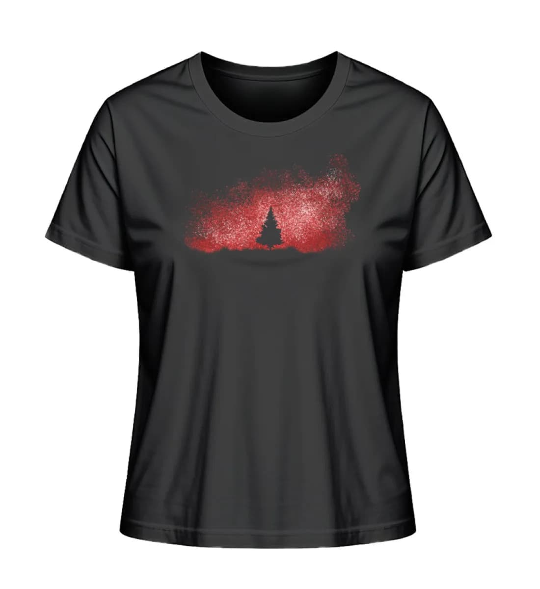 Baum im Sternenhimmel rot - Damen Premium Bio Shirt