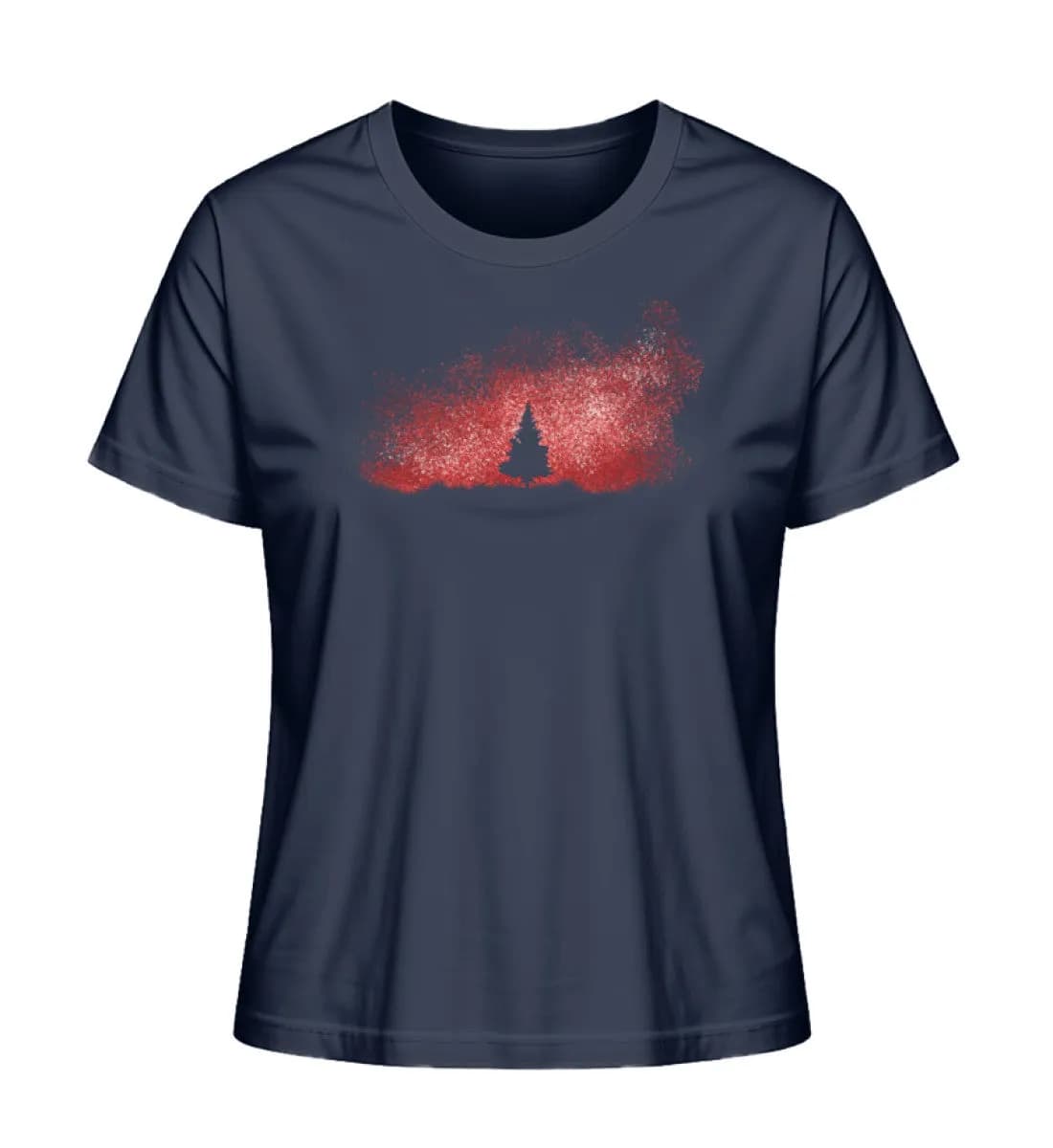 Baum im Sternenhimmel rot - Damen Premium Bio Shirt