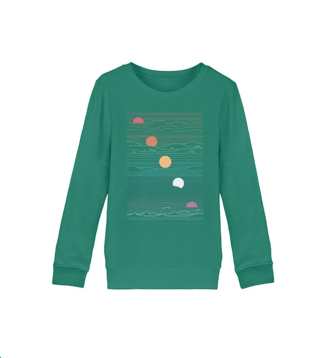 Sonne Berge Linien - Kinder Bio Sweatshirt