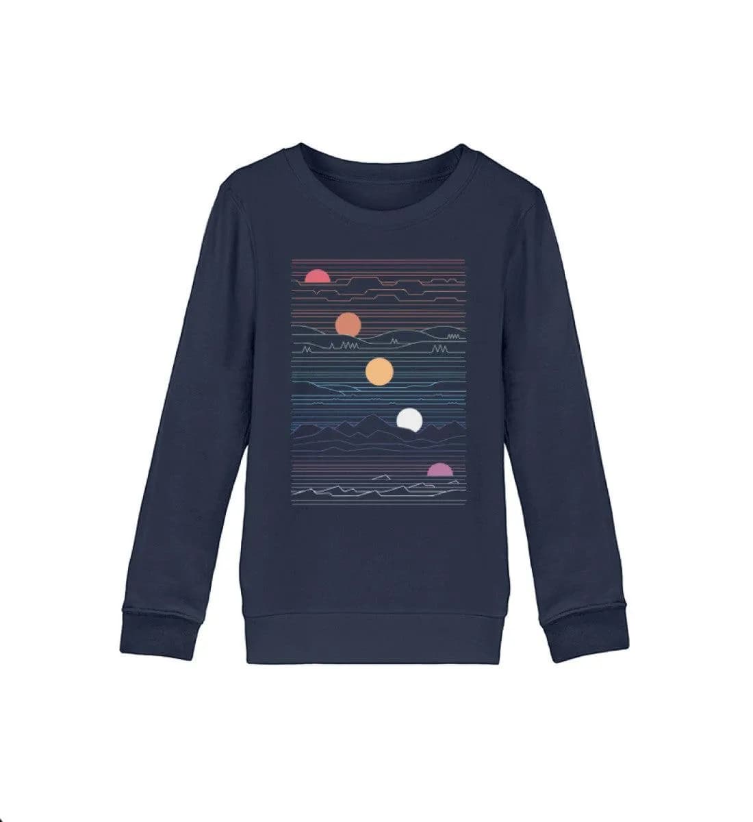 Sonne Berge Linien - Kinder Bio Sweatshirt
