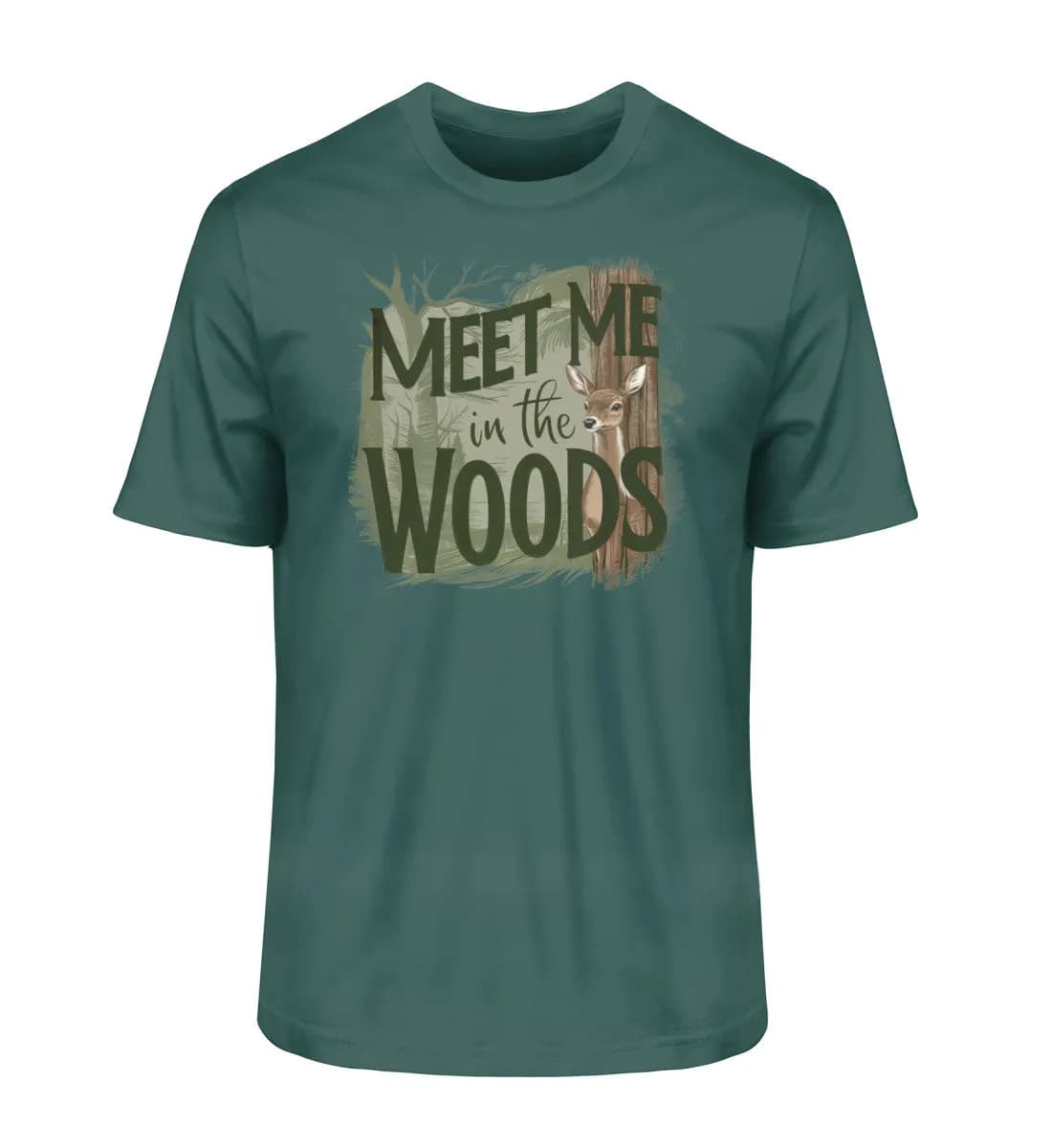 Meet me in the woods deer - Herren Premium Bio Shirt