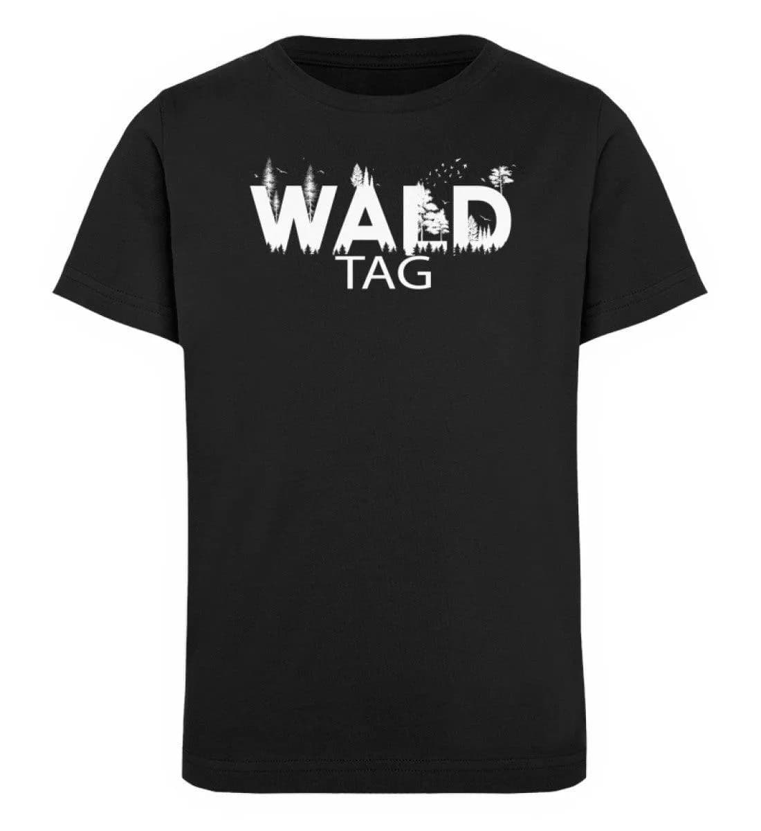Wald Tag schwarz/weiß - Kinder Bio T-Shirt