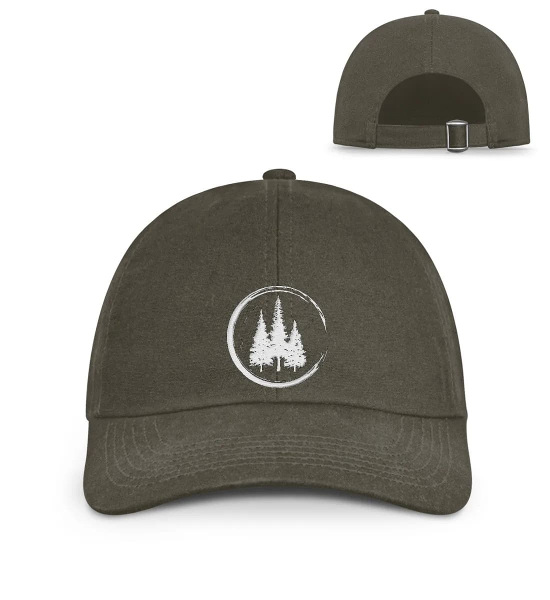 Drei Bäume im Kreis - Organic Baseball Cap mit Stick