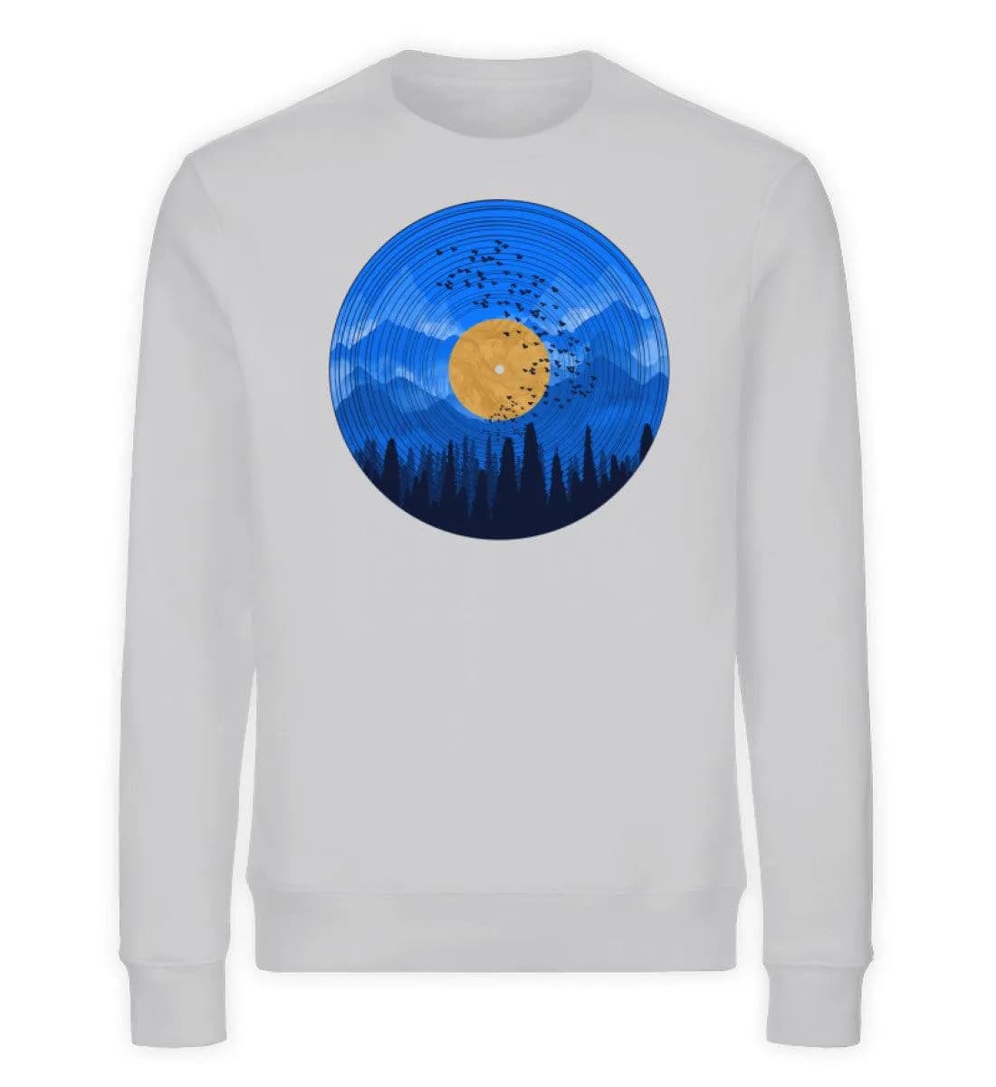 Wald auf Schallplatte blau - Unisex Bio Sweatshirt