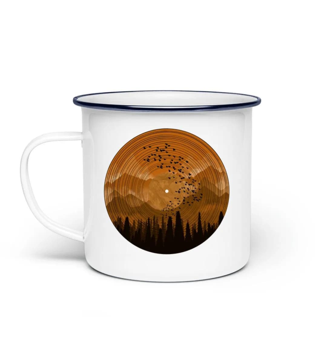 Wald auf Schallplatte - Emaille Tasse