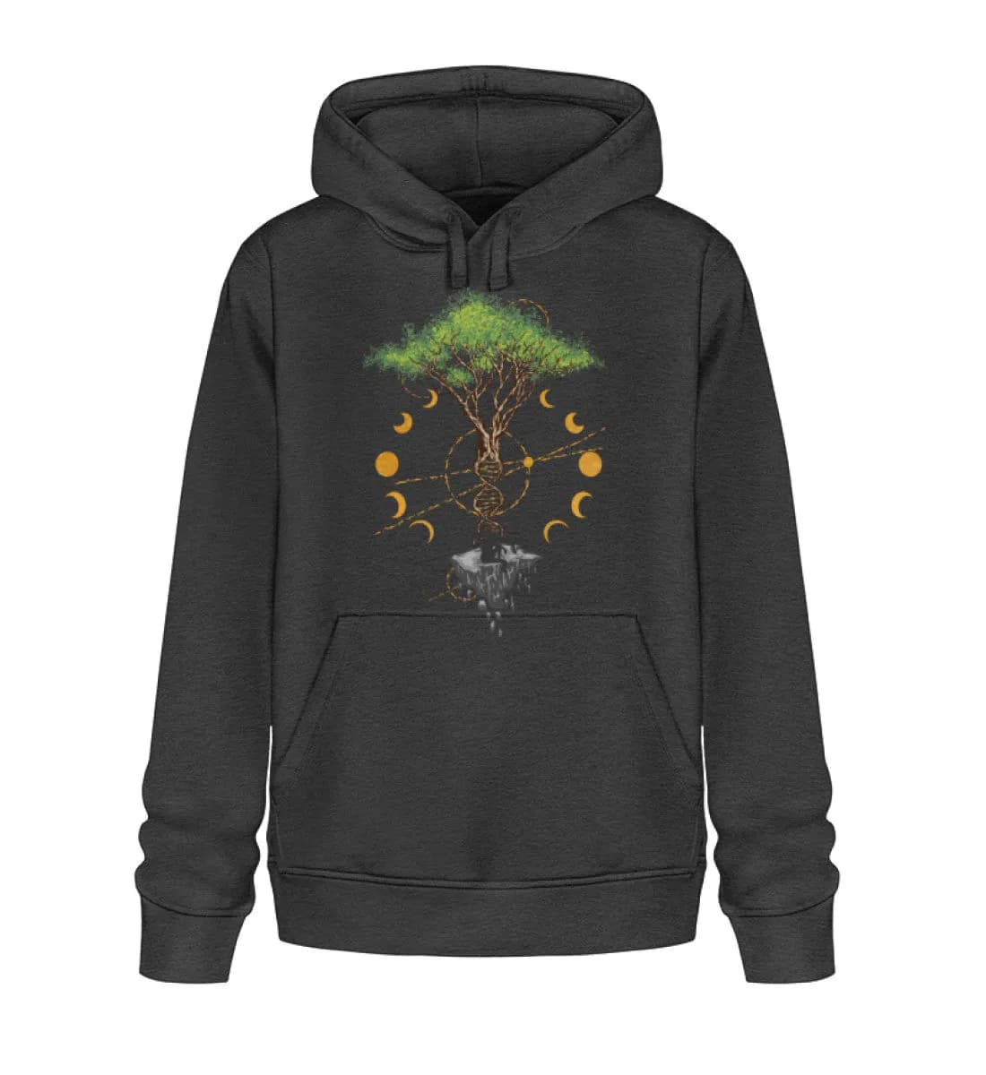 Tree DNA Moon with Man Frontprint - Unisex Basic Bio Hoodie