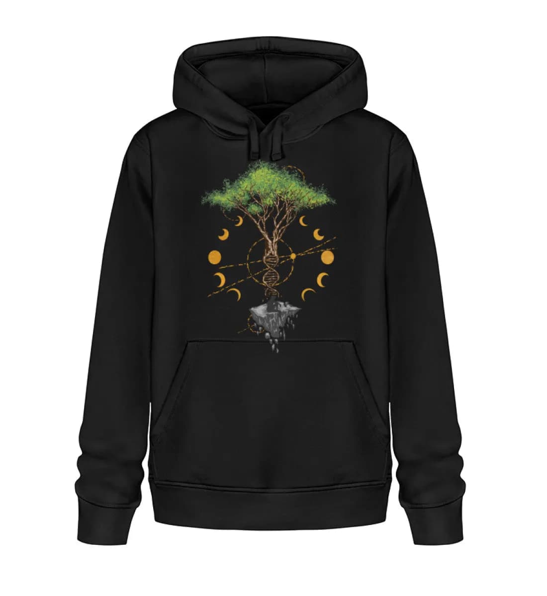 Tree DNA Moon with Man Frontprint - Unisex Basic Bio Hoodie