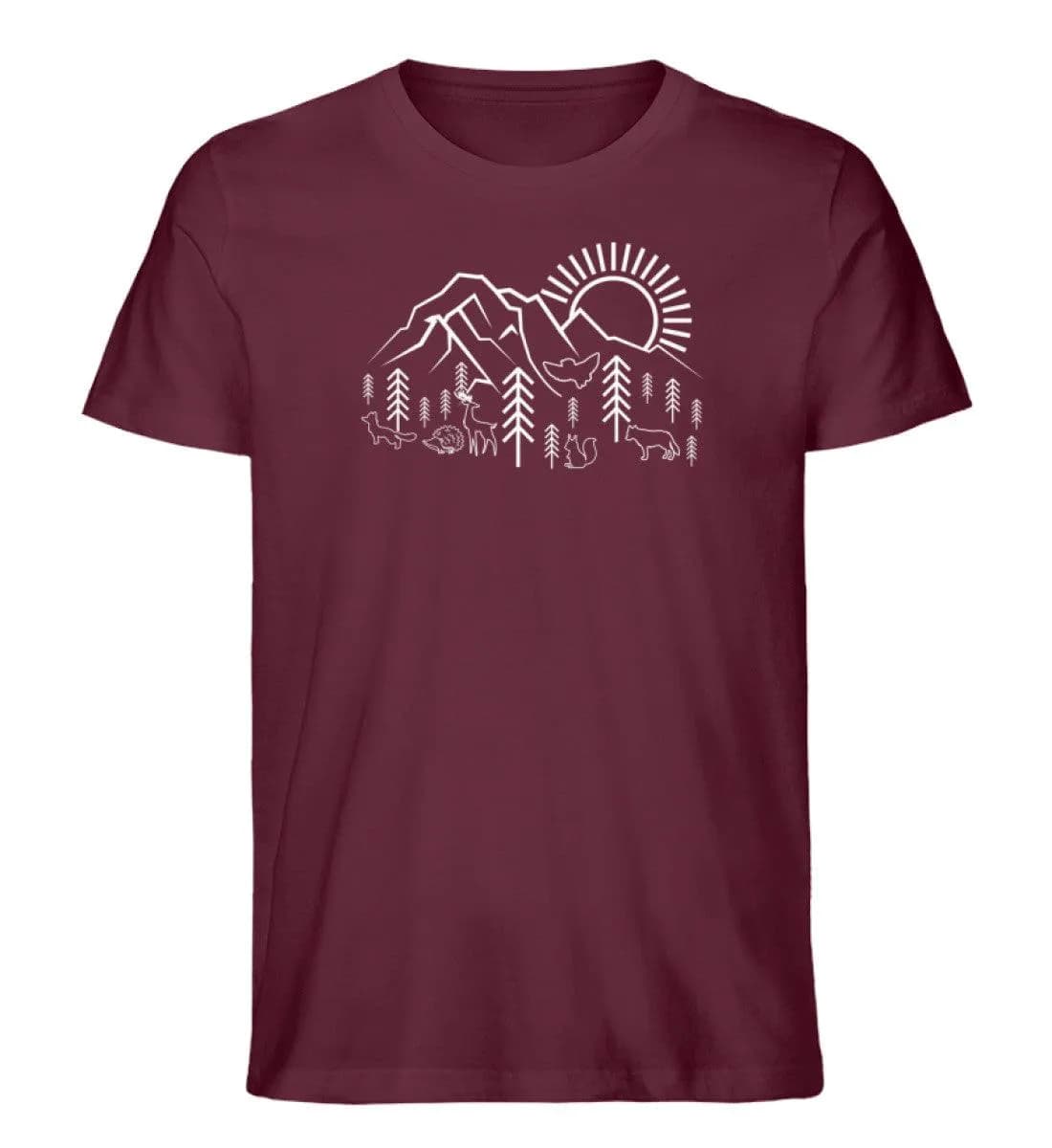 Berge Sonne Tiere - Herren Premium Bio Shirt