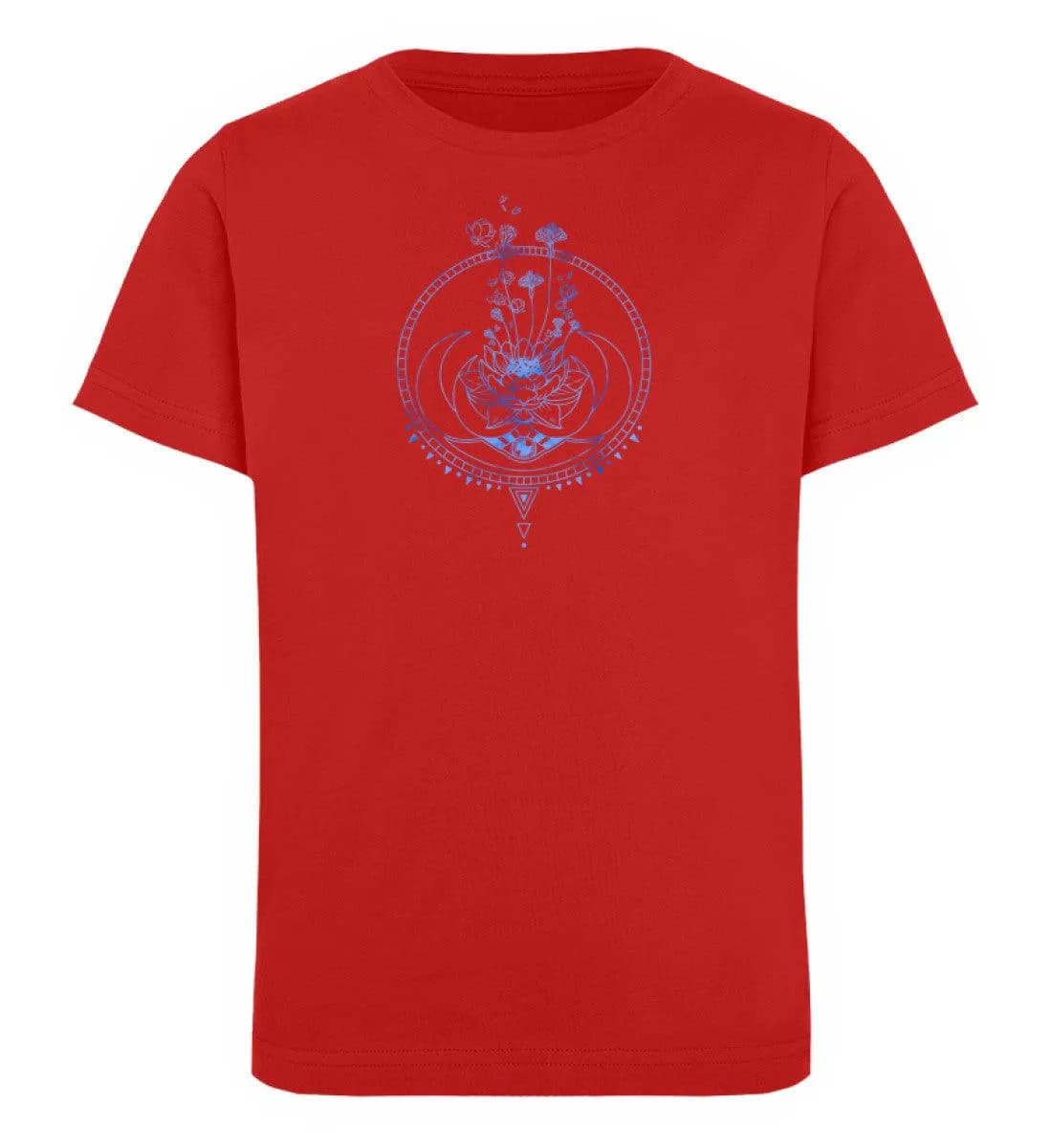 Lotusblume mit Monden blau - Kinder Bio T-Shirt