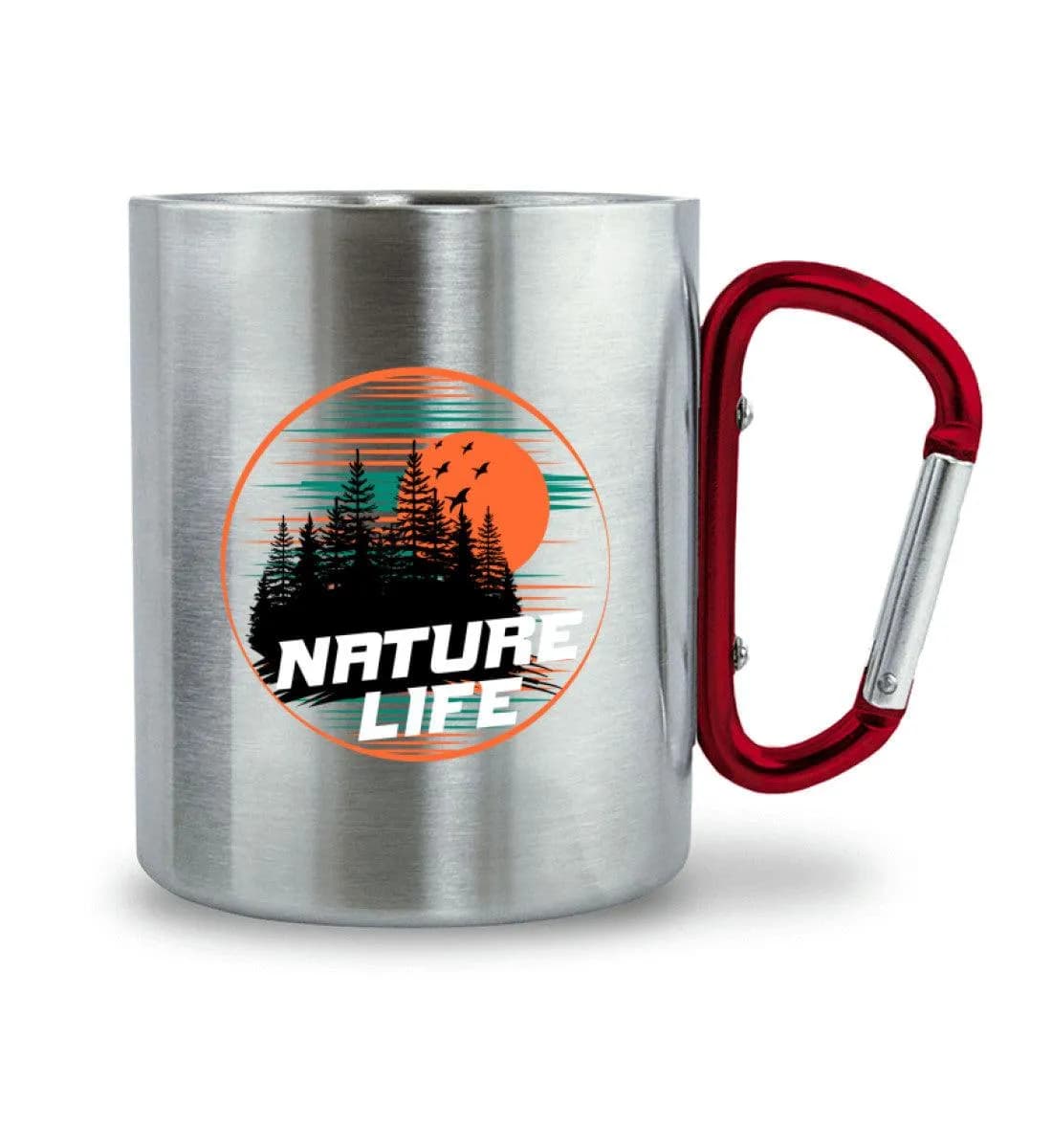Nature Life Circle - Edelstahltasse mit Karabinergriff