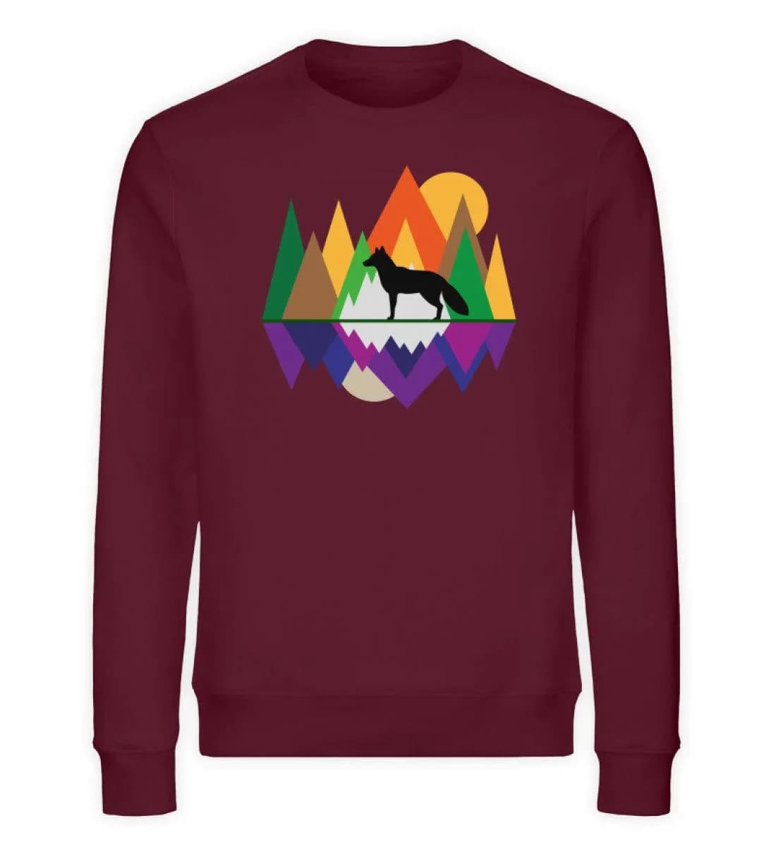 Fuchs im Wald geometrisch - Unisex Bio Sweatshirt