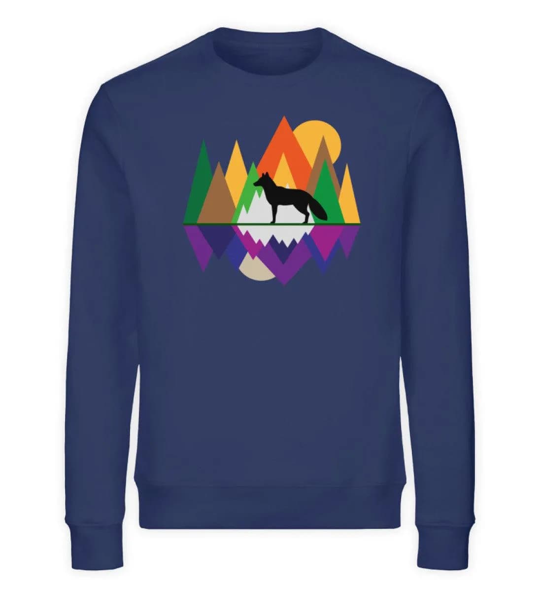 Fuchs im Wald geometrisch - Unisex Bio Sweatshirt