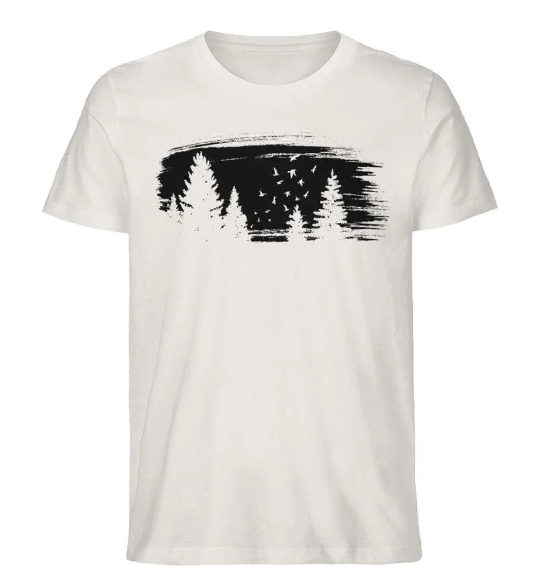 Wald mit Vögeln - Herren Premium Bio Shirt