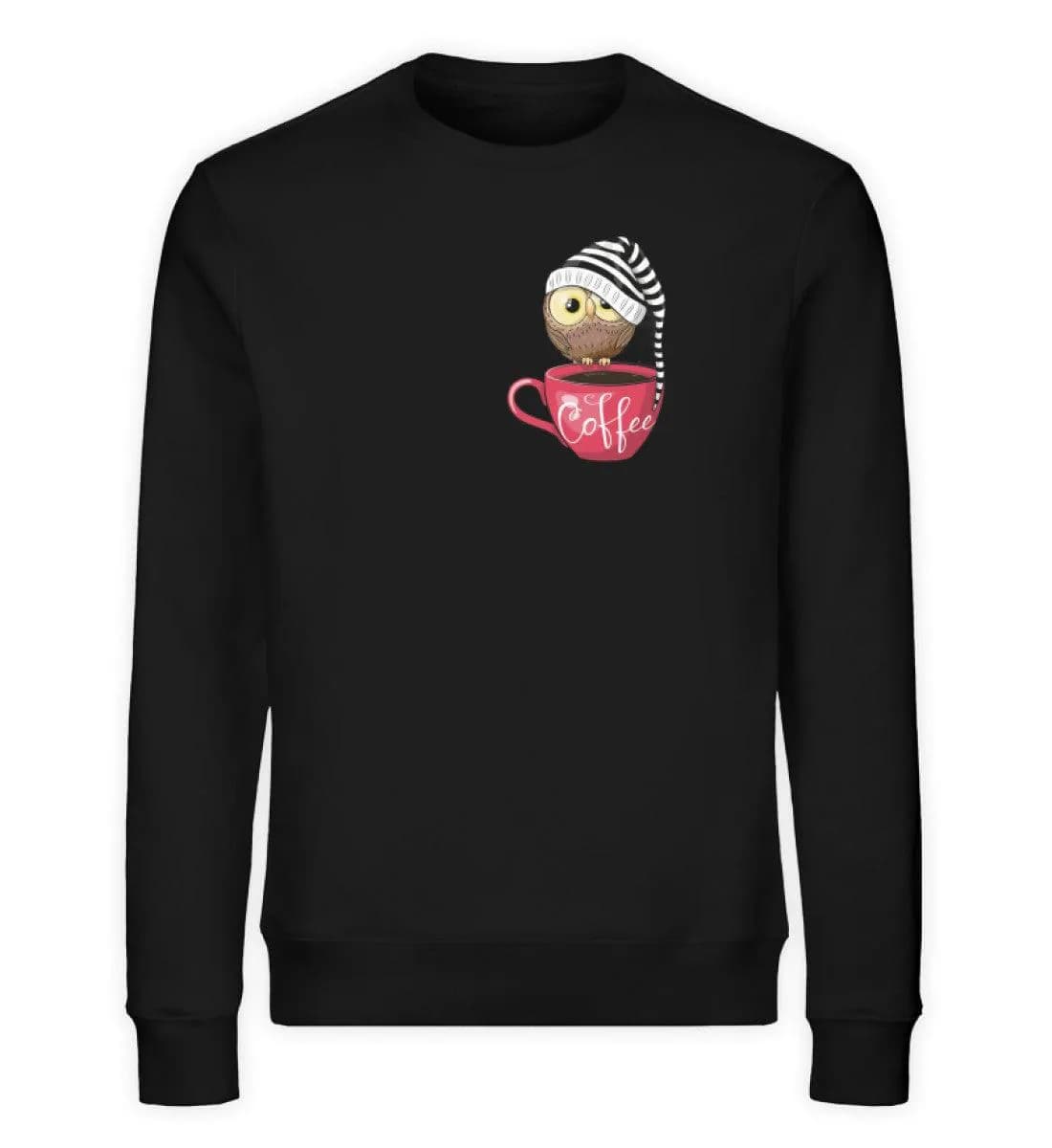 Eule auf Tasse mit Mütze - Unisex Bio Sweatshirt