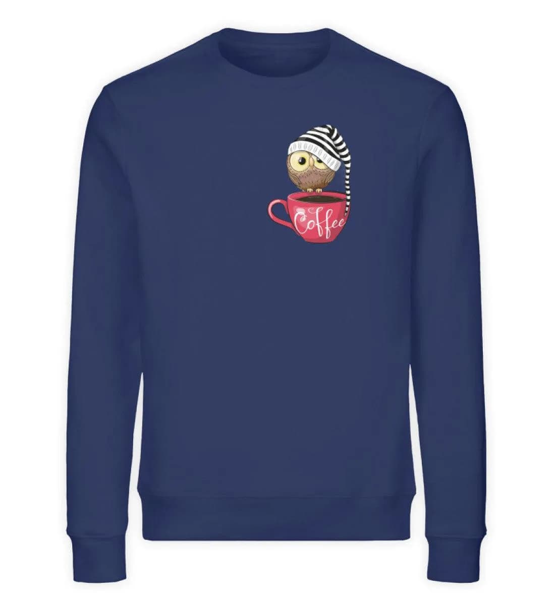 Eule auf Tasse mit Mütze - Unisex Bio Sweatshirt