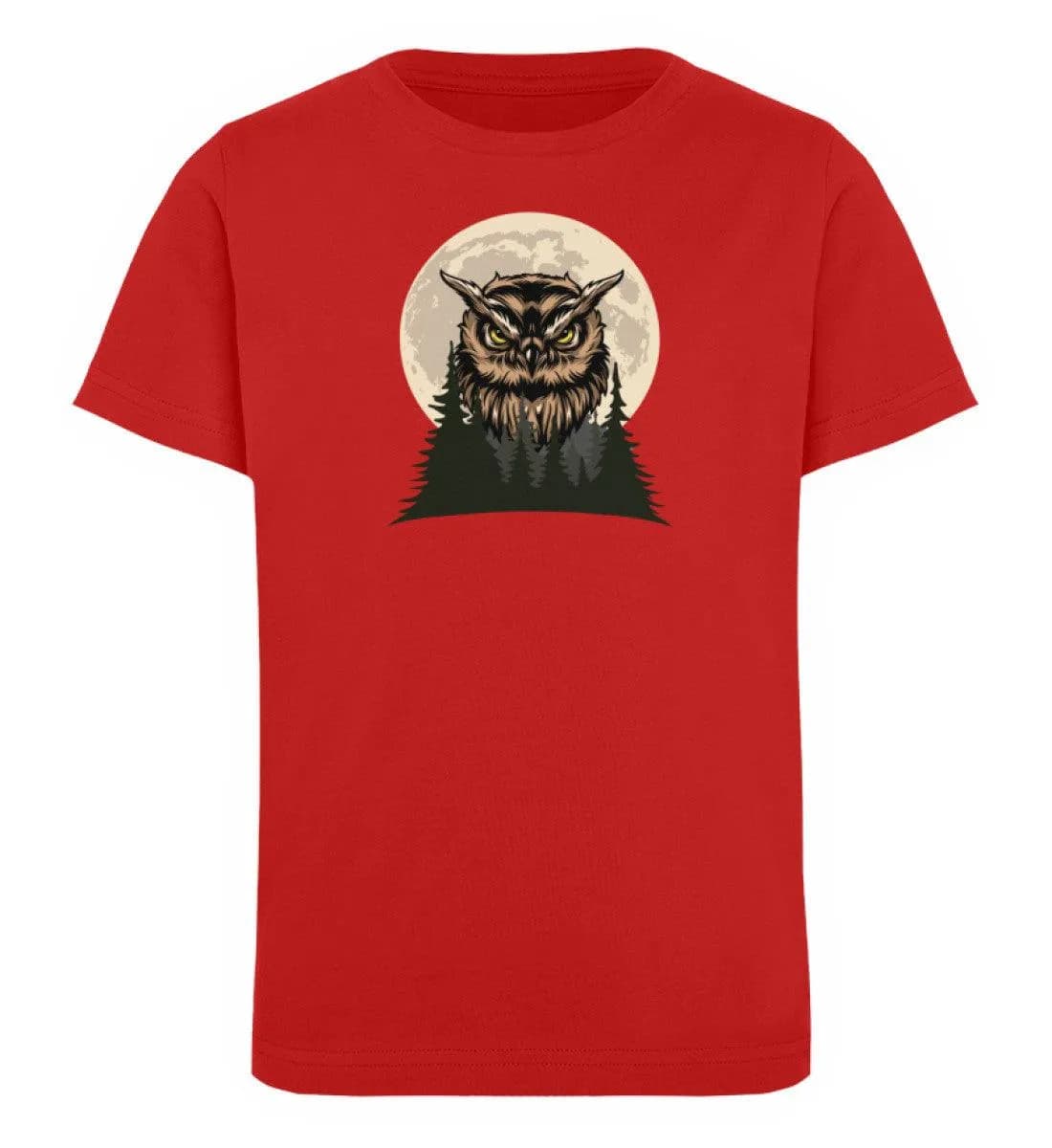 Eule Wald Mond - Kinder Bio T-Shirt