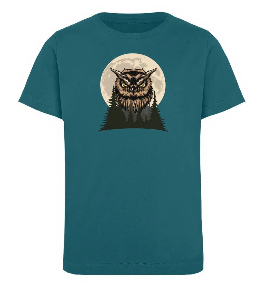 Eule Wald Mond - Kinder Bio T-Shirt