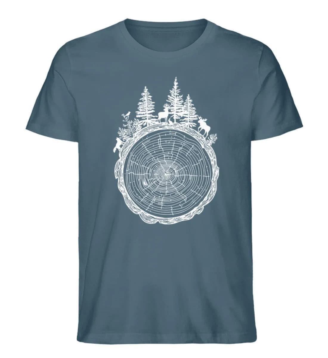 Wald auf Baumquerschnitt - Herren Premium Bio Shirt