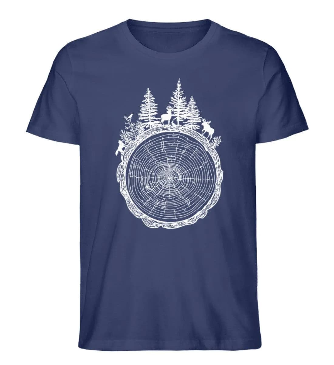 Wald auf Baumquerschnitt - Herren Premium Bio Shirt