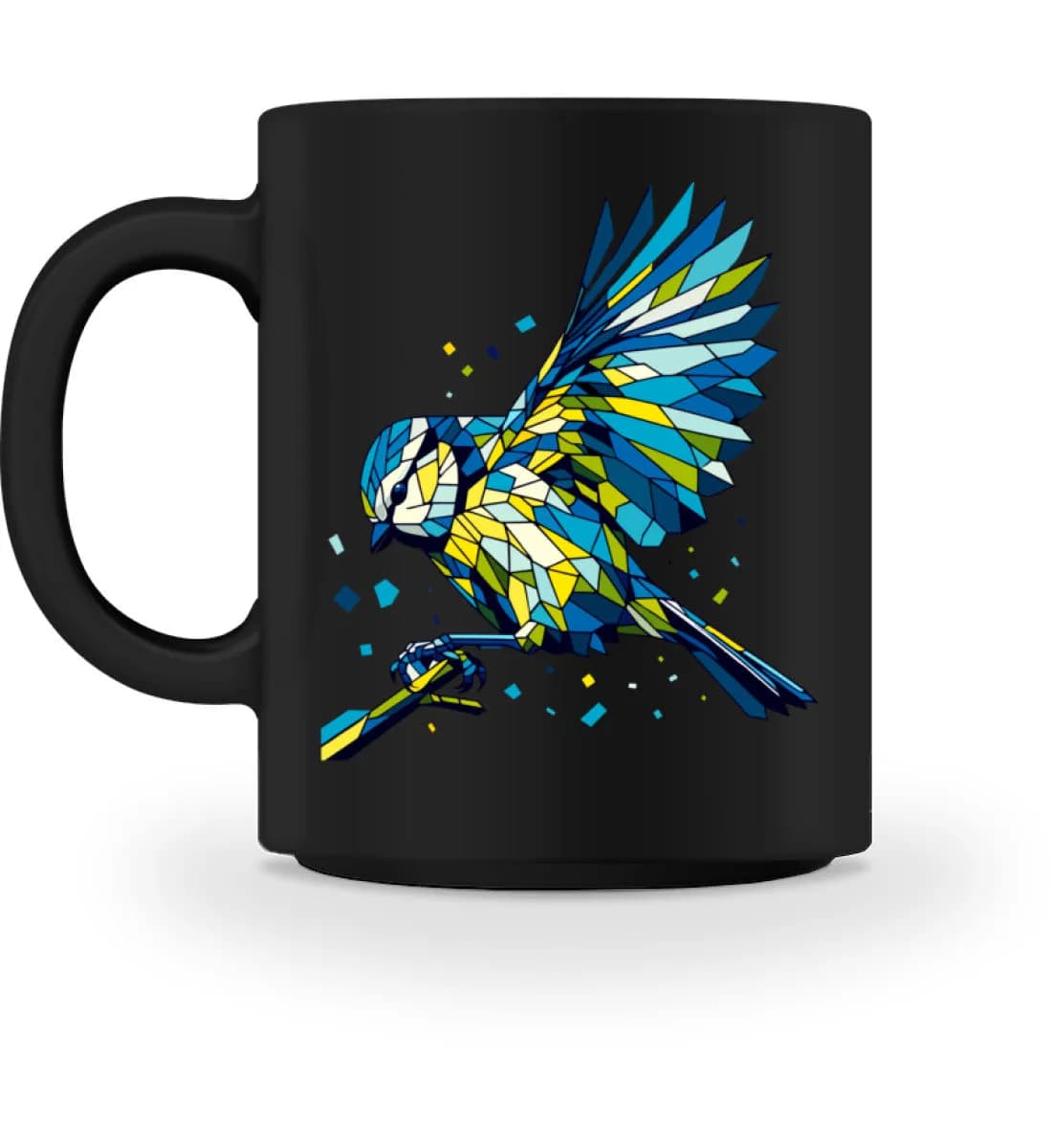 Blaumeise Polygon bunt - Tasse