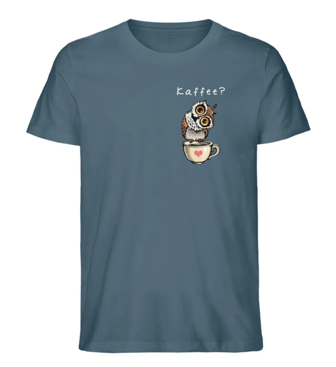 Eule auf Tasse Kaffee? - Herren Premium Bio Shirt