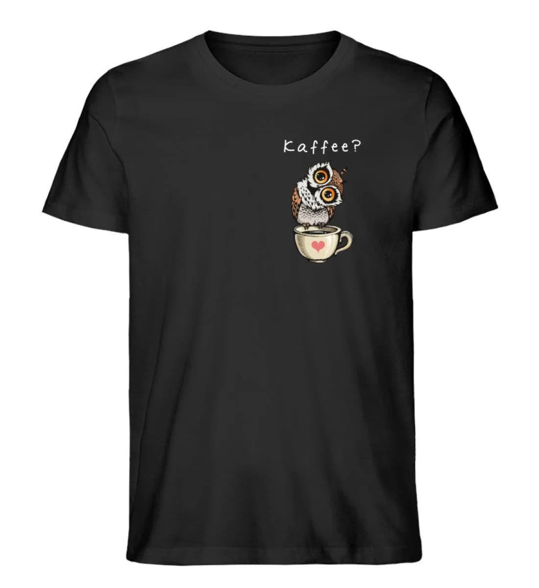 Eule auf Tasse Kaffee? - Herren Premium Bio Shirt