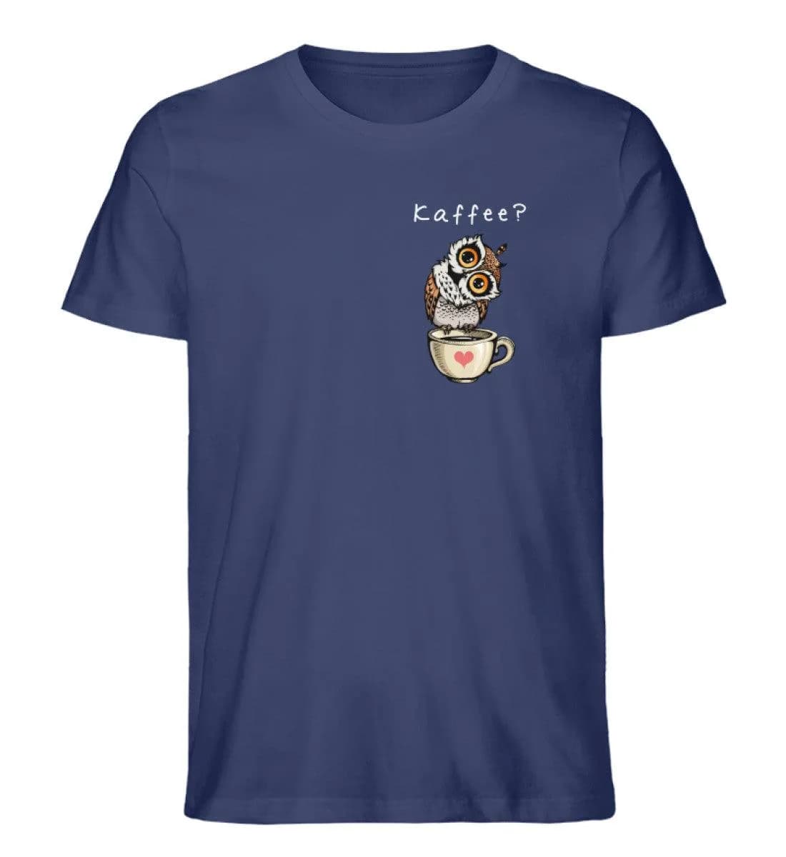 Eule auf Tasse Kaffee? - Herren Premium Bio Shirt