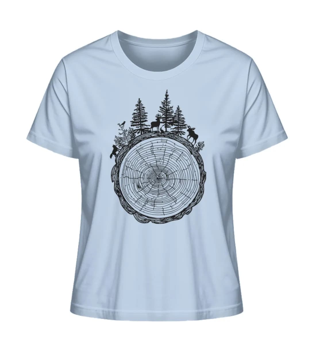 Wald auf Baumquerschnitt - Damen Premium Bio Shirt
