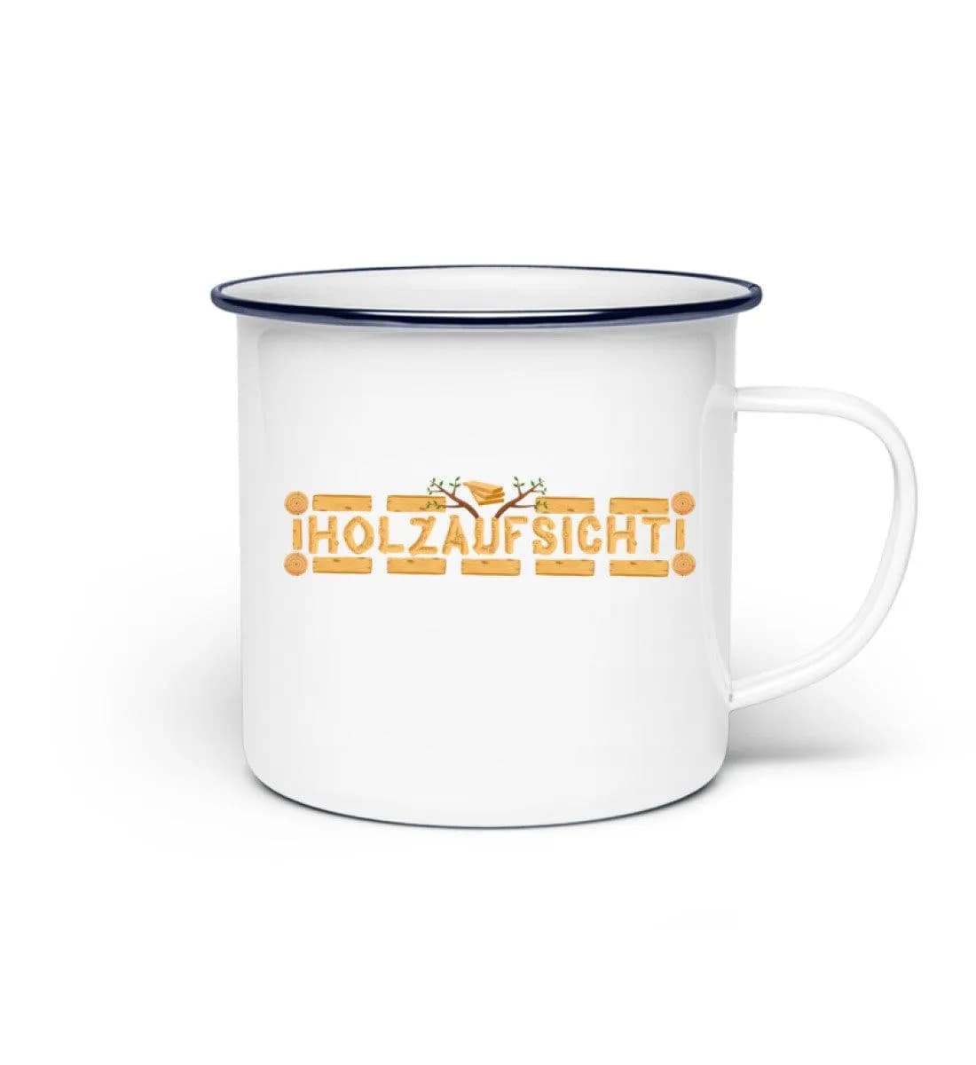 Holzaufsicht - Emaille Tasse