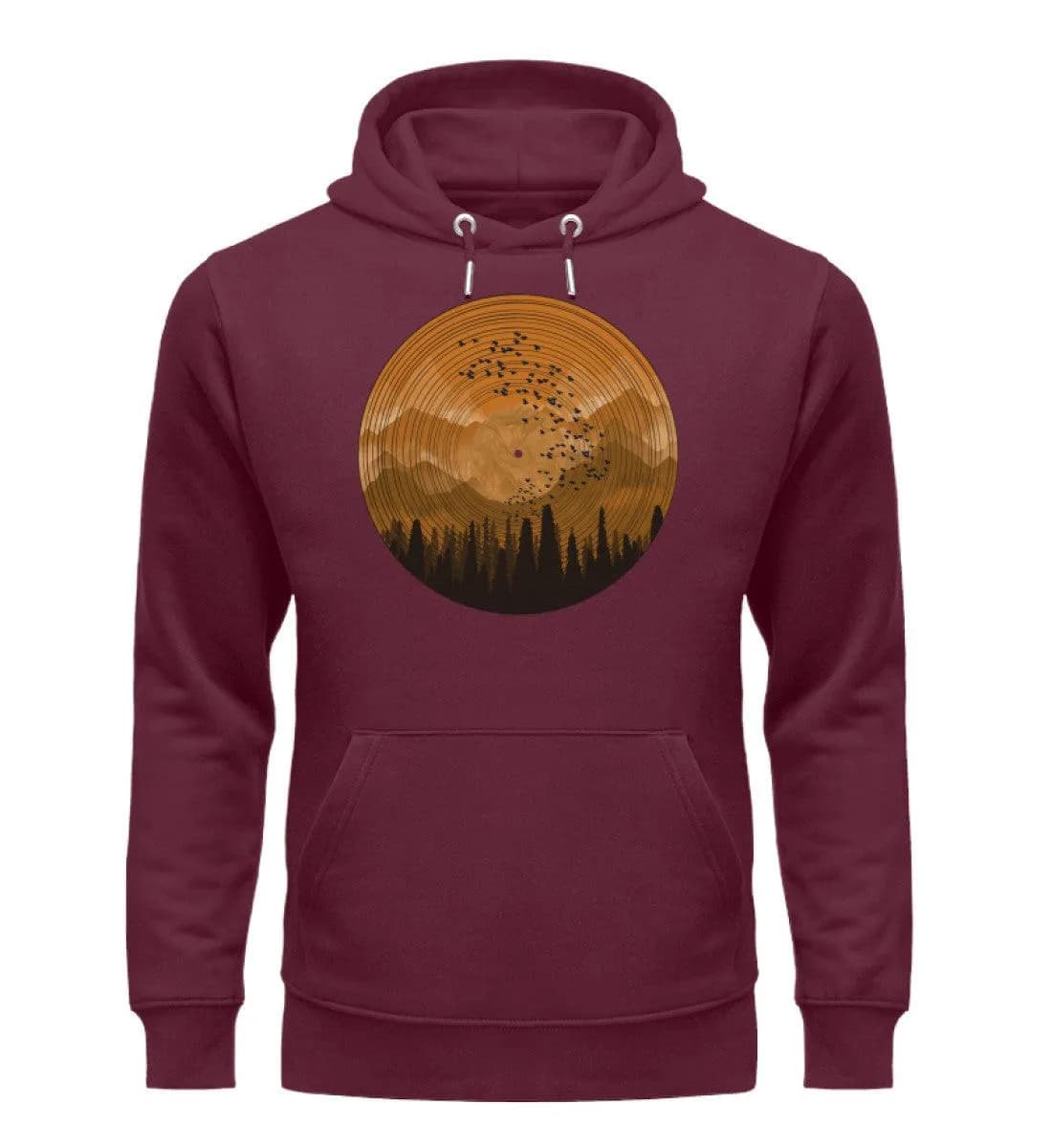 Wald auf Schallplatte orange - Unisex Premium Bio Hoodie