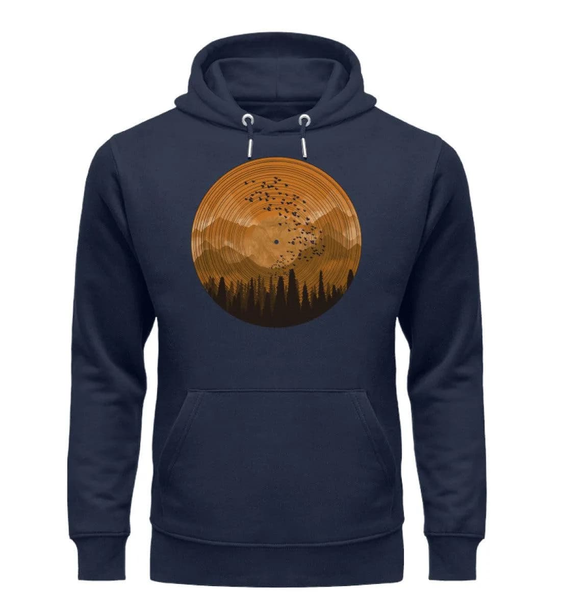 Wald auf Schallplatte orange - Unisex Premium Bio Hoodie