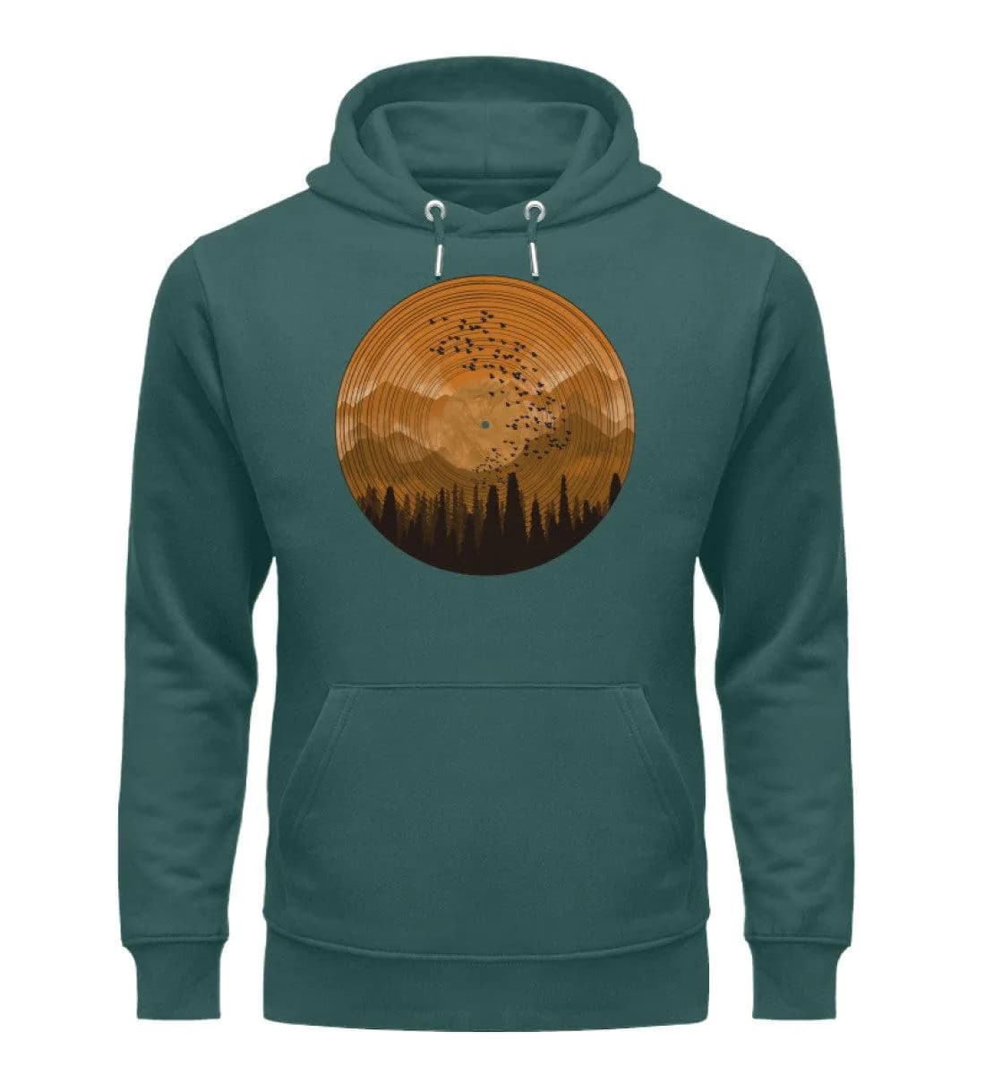 Wald auf Schallplatte orange - Unisex Premium Bio Hoodie