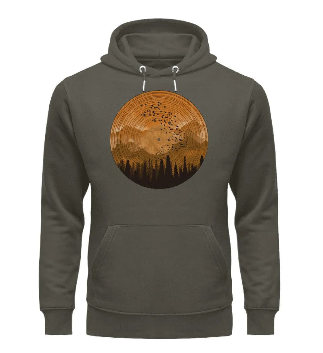 Wald auf Schallplatte orange - Unisex Premium Bio Hoodie