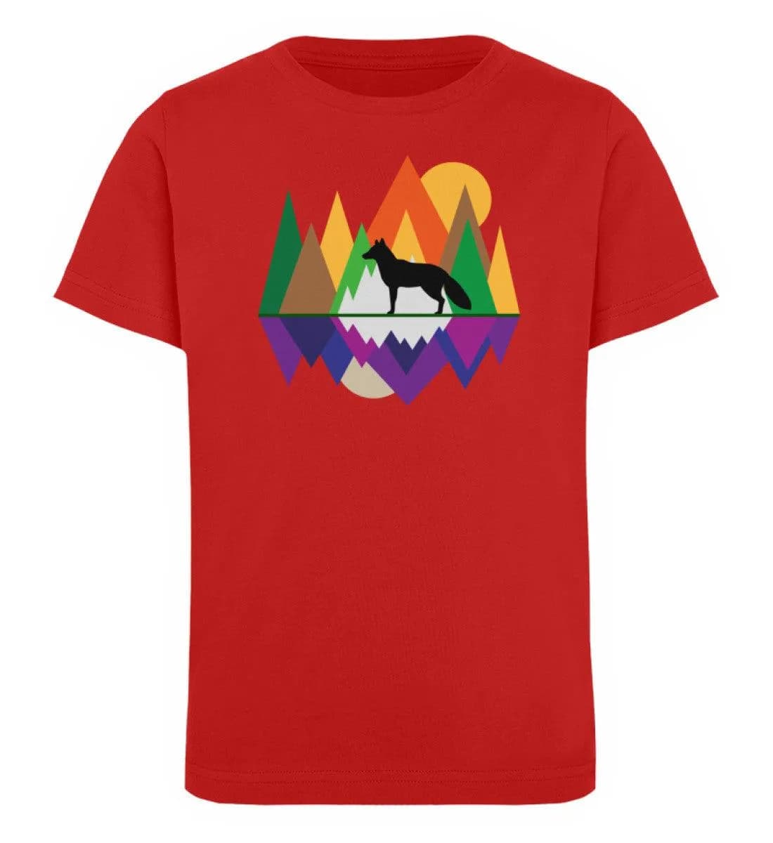 Fuchs im Wald geometrisch - Kinder Bio T-Shirt