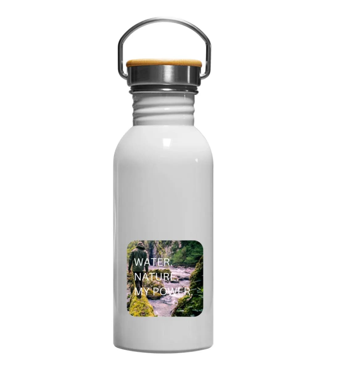 Water Nature My Power - Edelstahl Trinkflasche
