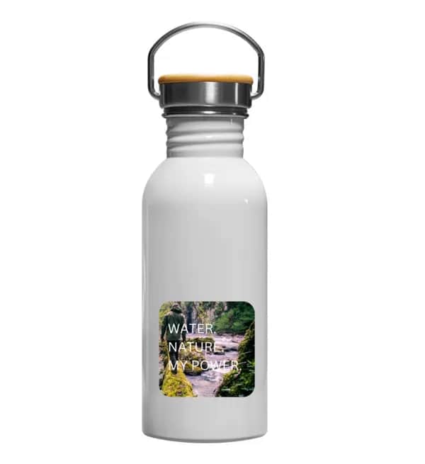 Water Nature My Power - Edelstahl Trinkflasche
