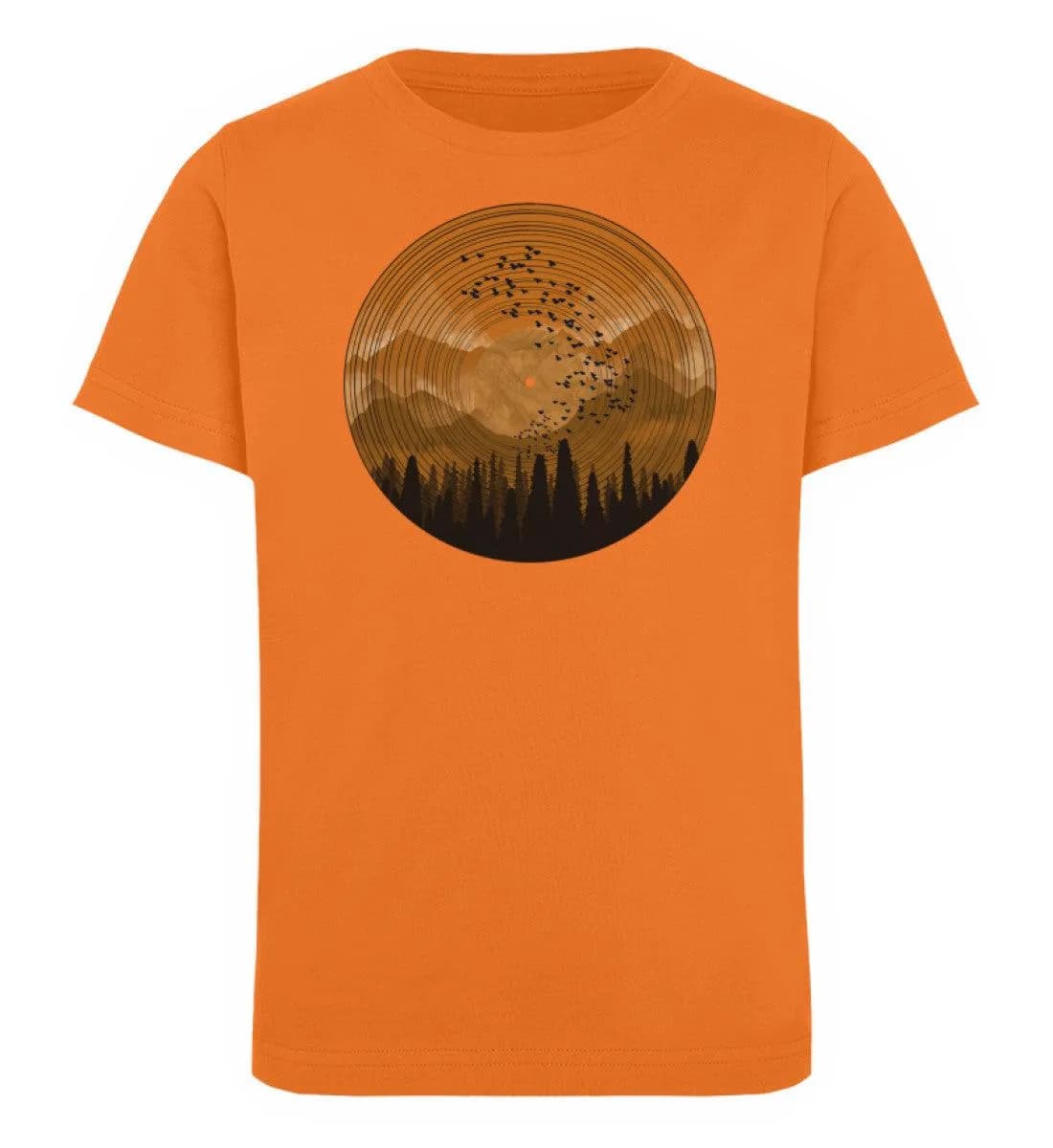 Wald auf Schallplatte orange - Kinder Bio T-Shirt