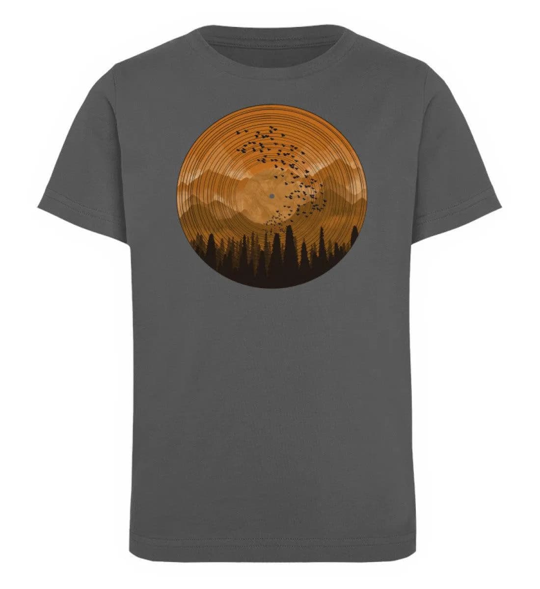 Wald auf Schallplatte orange - Kinder Bio T-Shirt