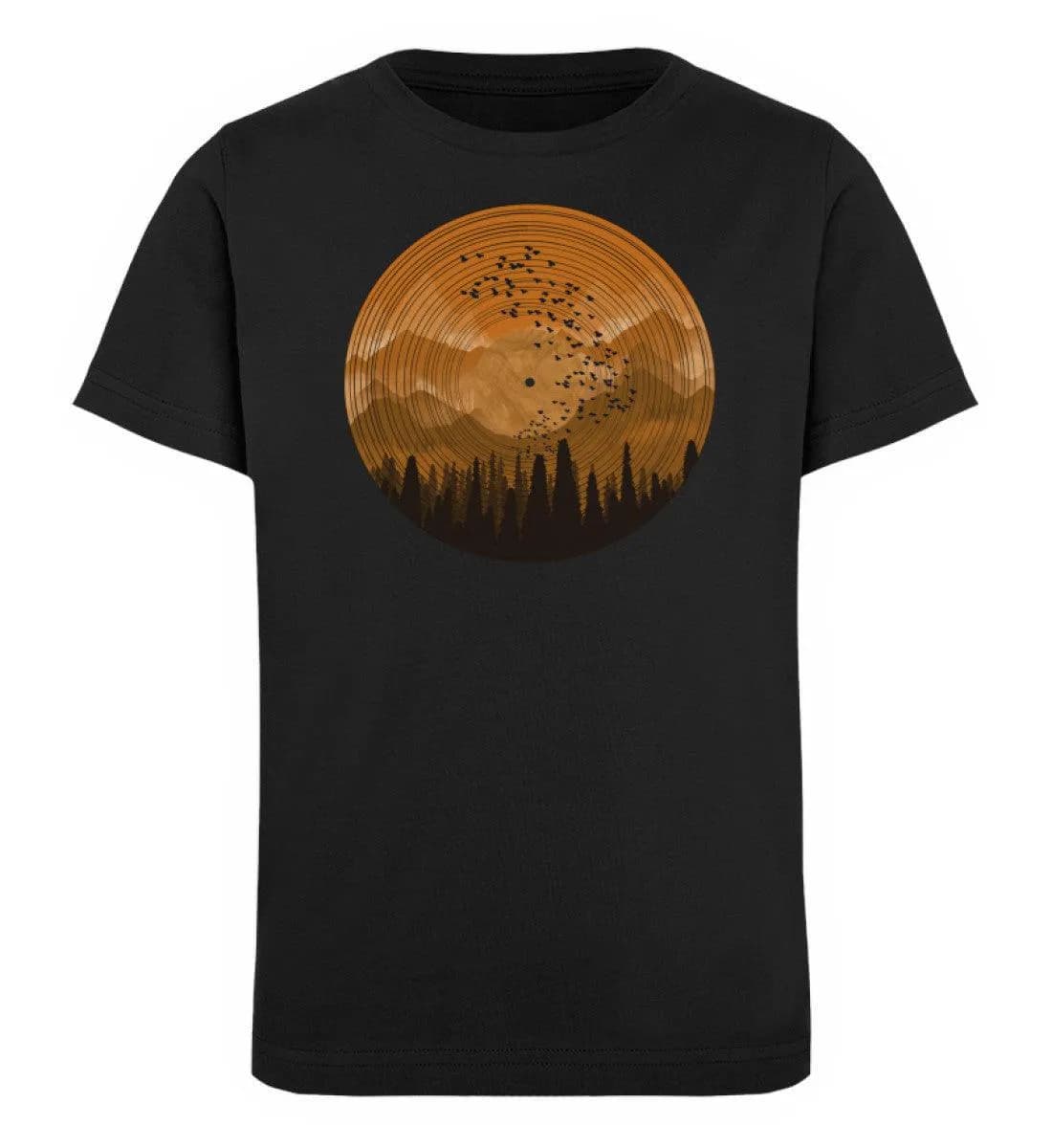 Wald auf Schallplatte orange - Kinder Bio T-Shirt