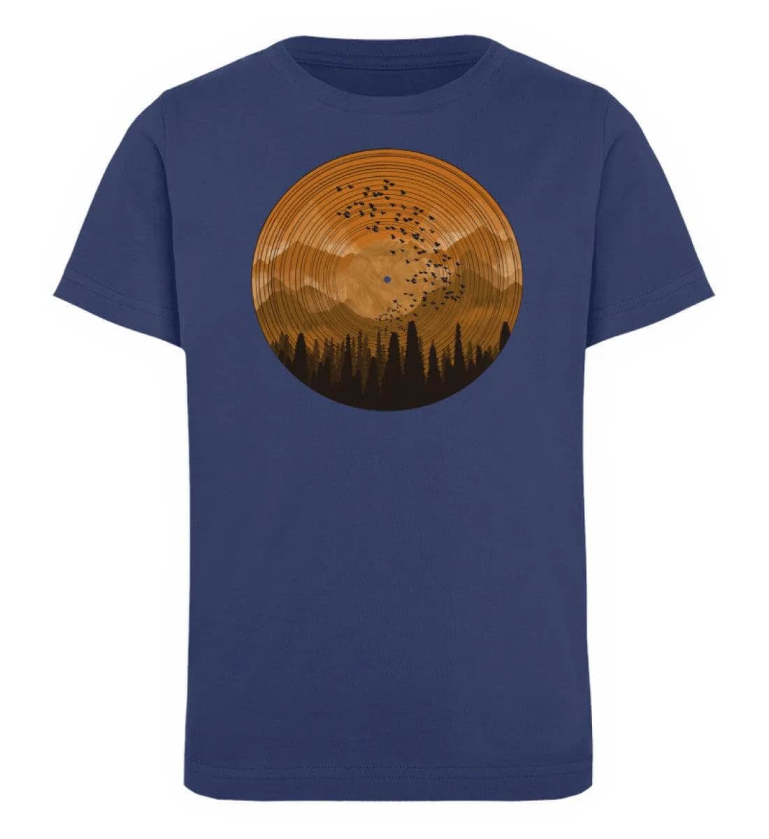 Wald auf Schallplatte orange - Kinder Bio T-Shirt