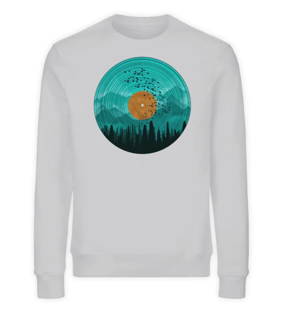 Wald auf Schallplatte türkis - Unisex Bio Sweatshirt