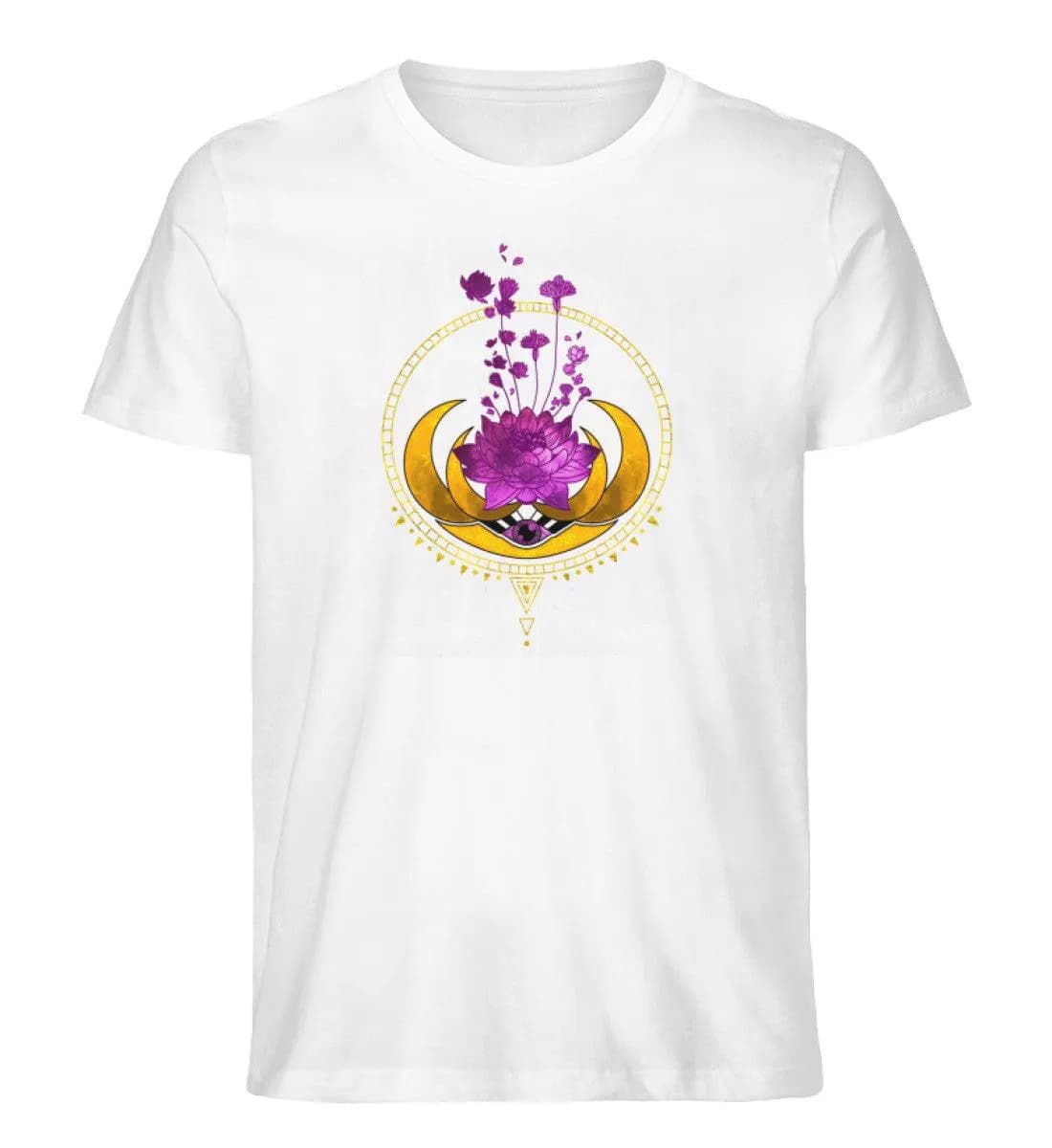 Lotusblume mit Monden - Herren Premium Bio Shirt