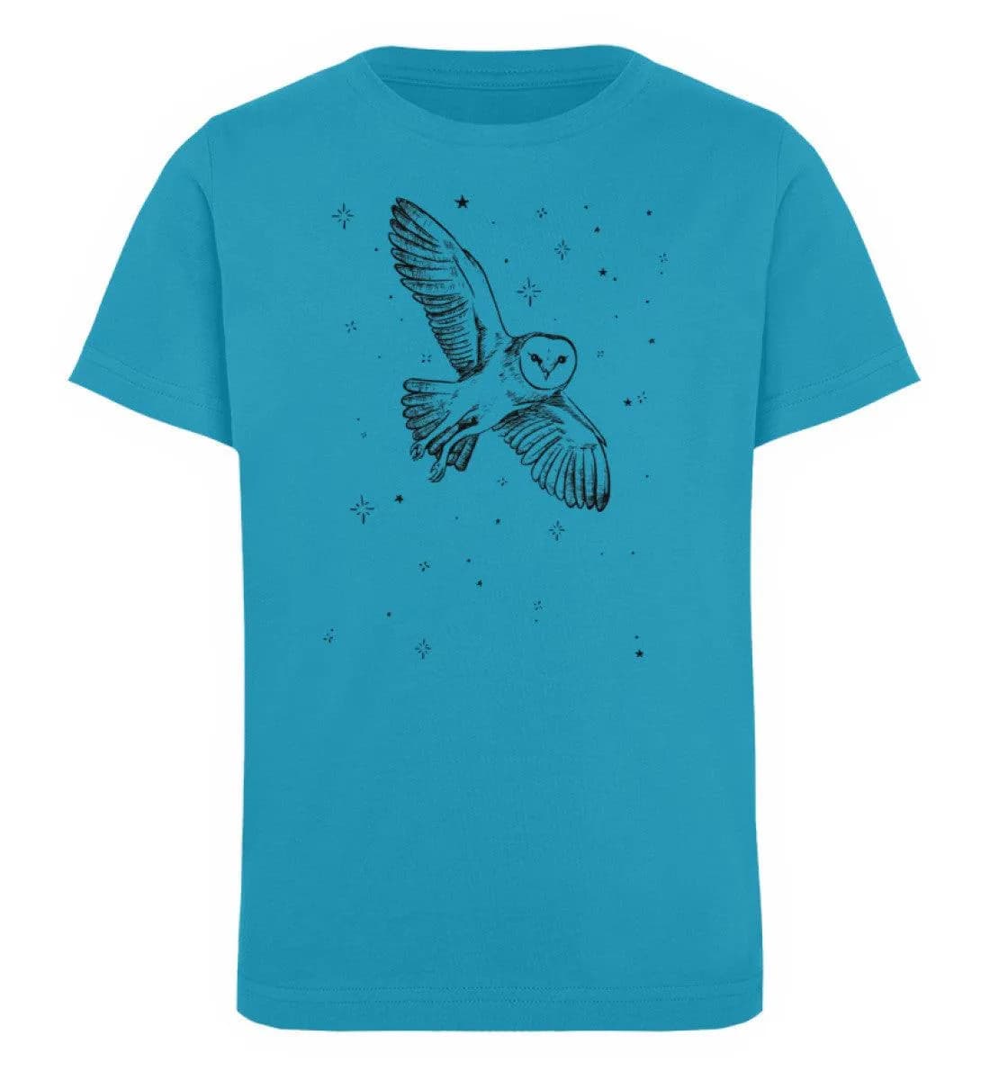 Fliegende Eule mit Sternen - Kinder Bio T-Shirt