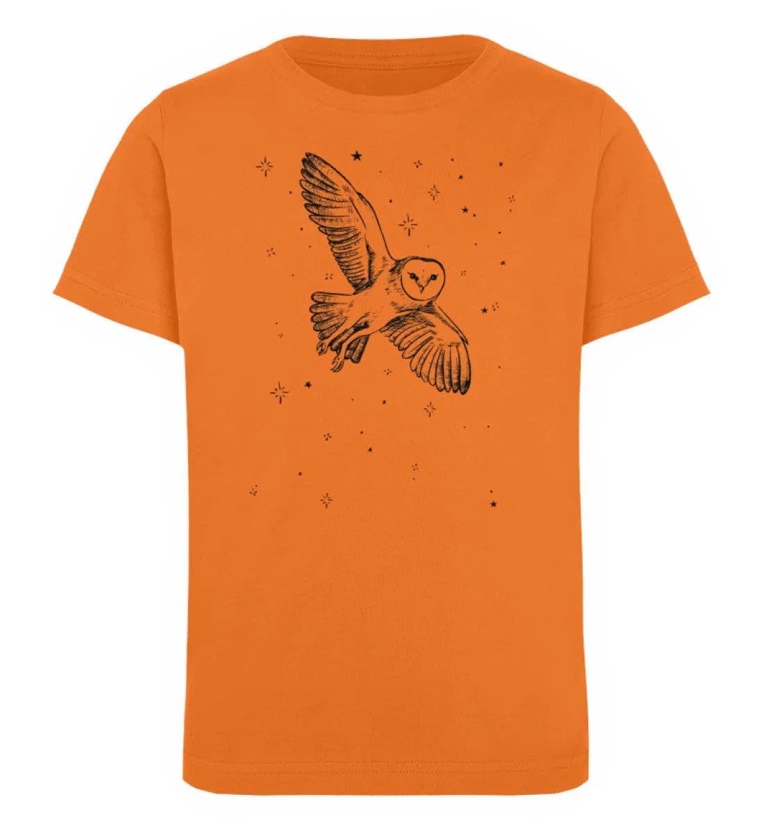 Fliegende Eule mit Sternen - Kinder Bio T-Shirt